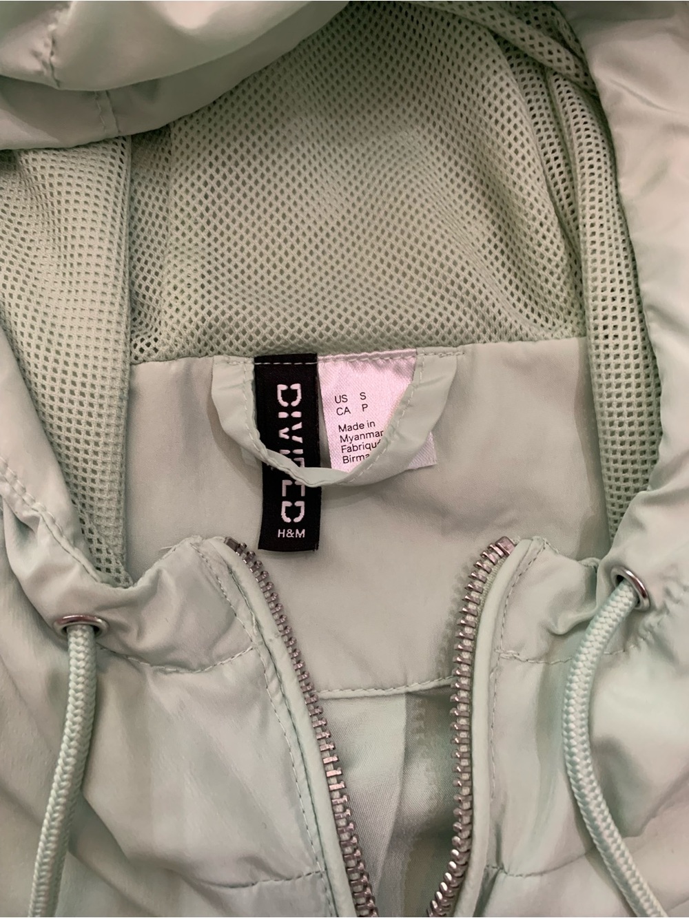 H&M Light Sage Hooded Jacket with Drawstring - Picture 2 of 3